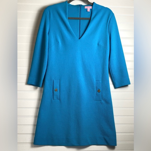 LILLY PULITZER CHARLENA
SHIFT ARIEL BLUE Mini Dress  Size Medium - Picture 5 of 8